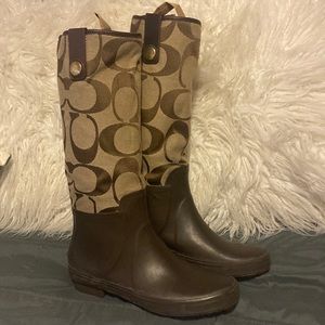 Coach Rain Boots - shades of brown, size 7